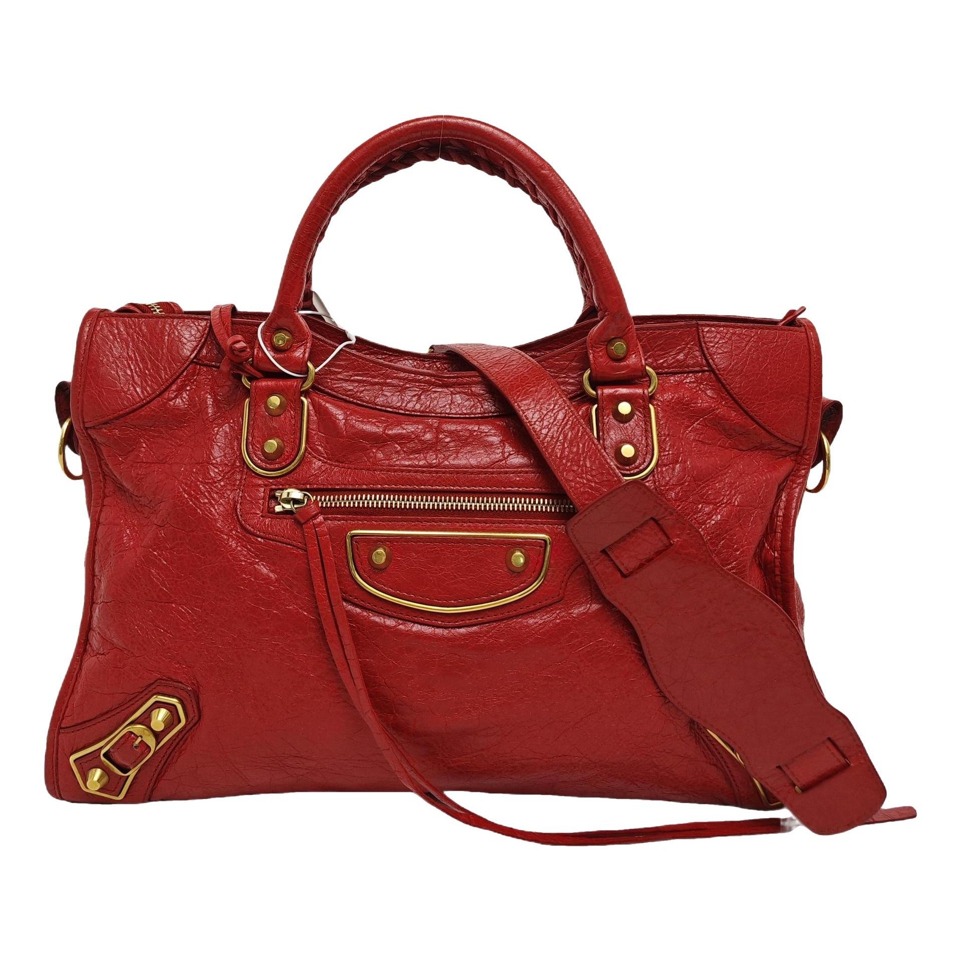 City leather handbag