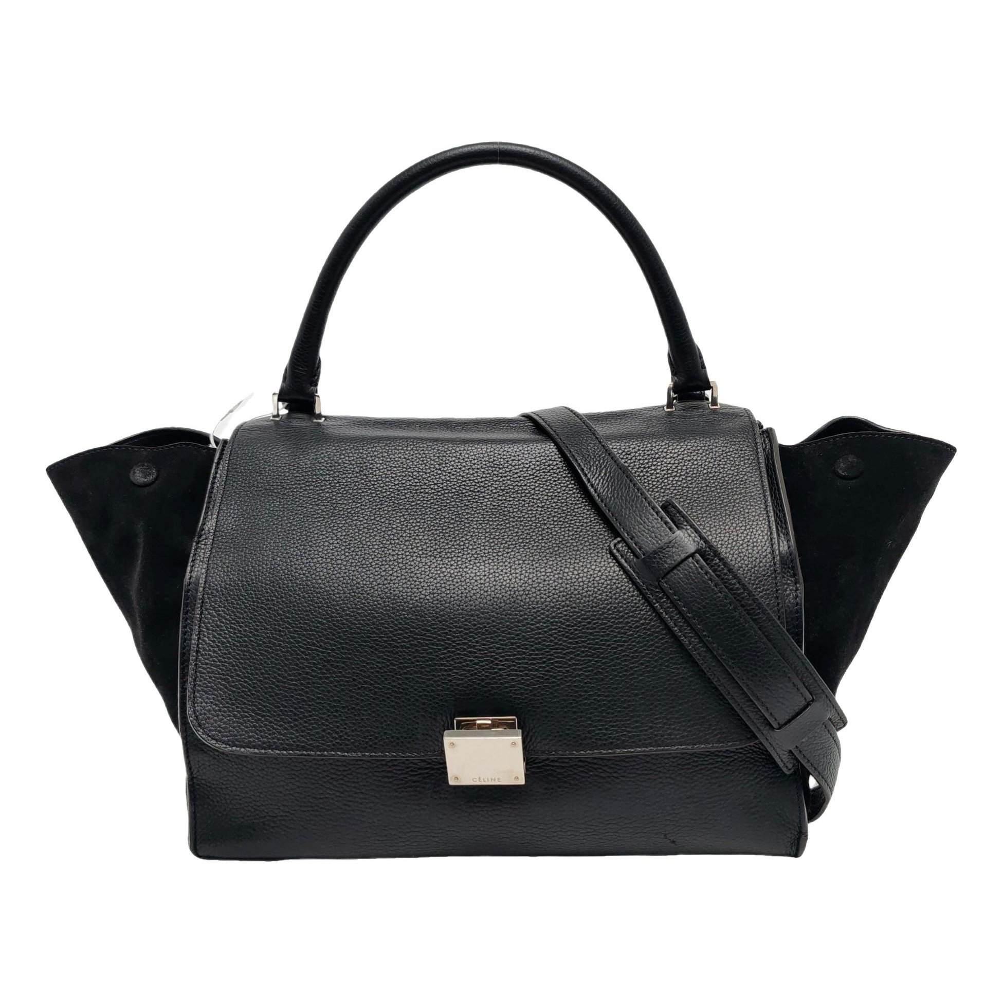 Trapèze leather handbag