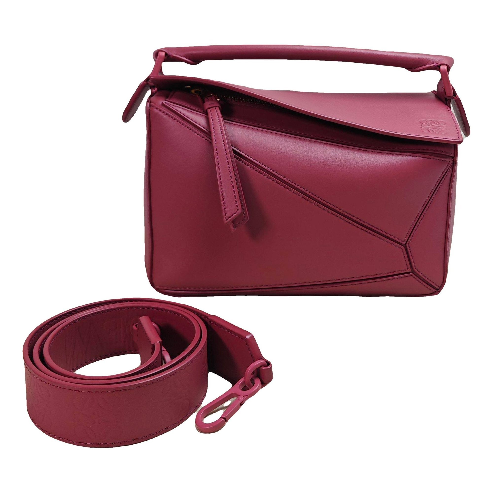Puzzle leather handbag
