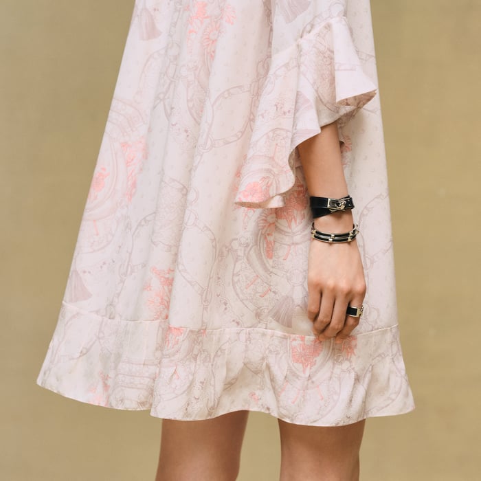 Rose Opaline "Aux Champs Remix" Flared Short Dress