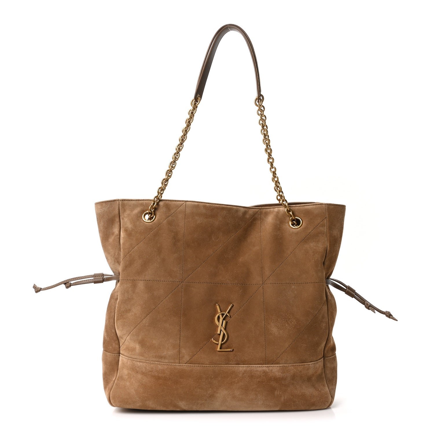 Saint Laurent Suede Medium Jamie Shopping Tote Golden Leaf