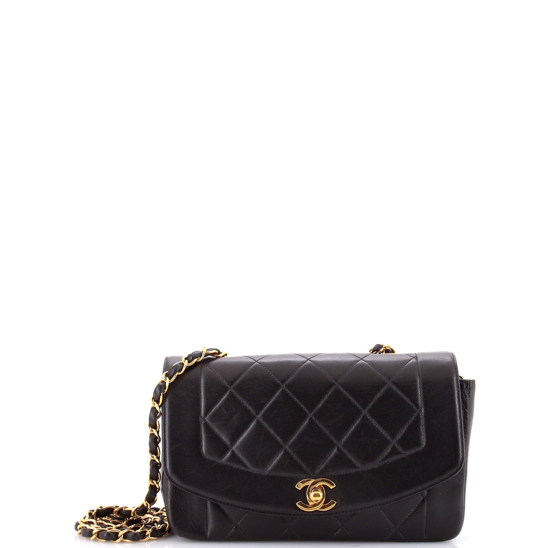 Vintage Diana Flap Bag Quilted Lambskin Small