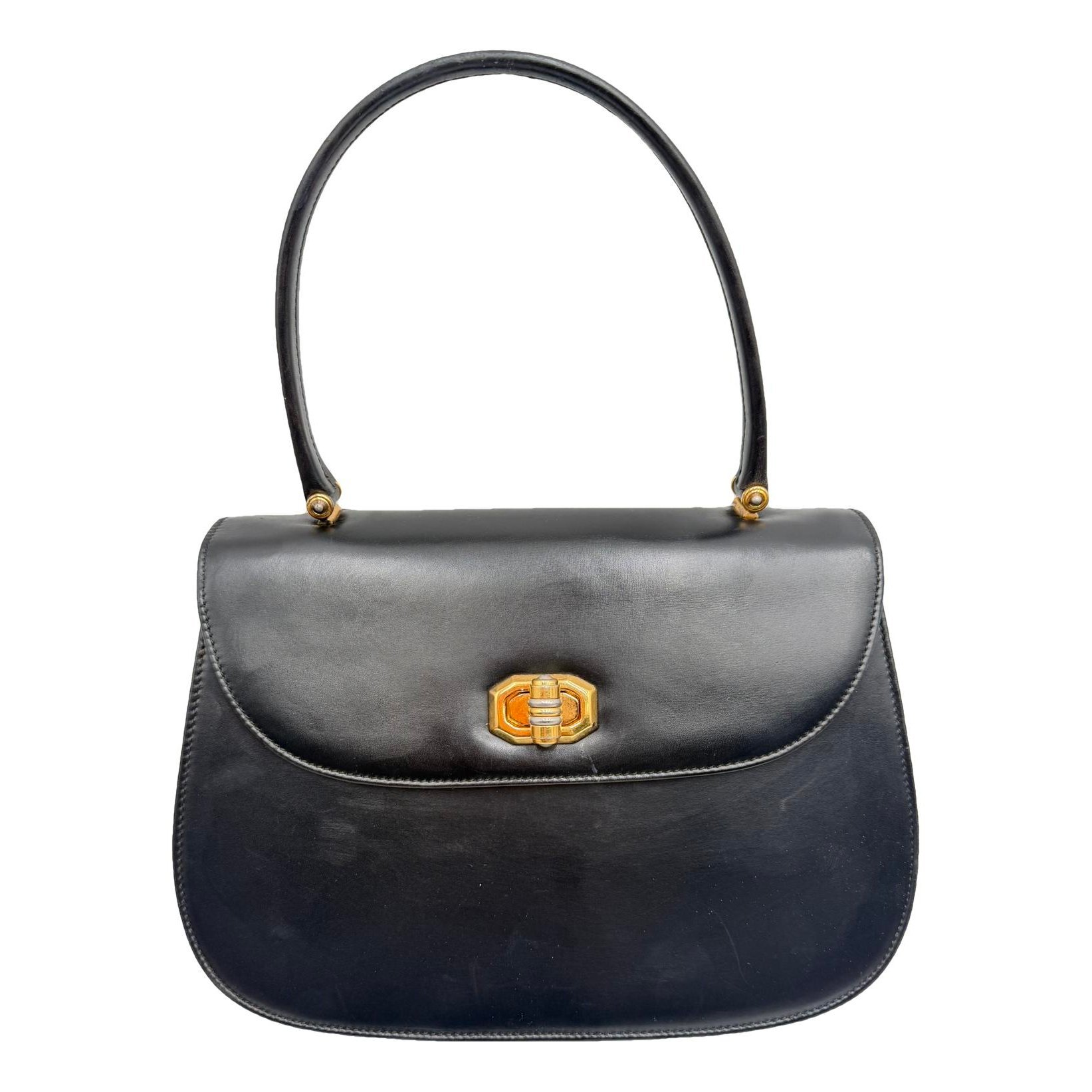 Convertible Bamboo Top Handle leather handbag