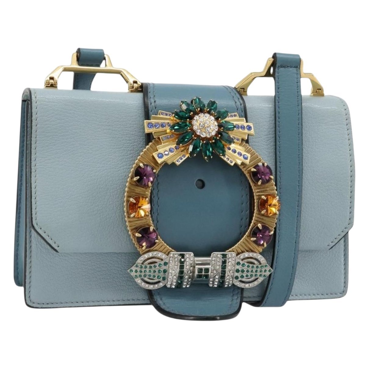 Madras leather handbag
