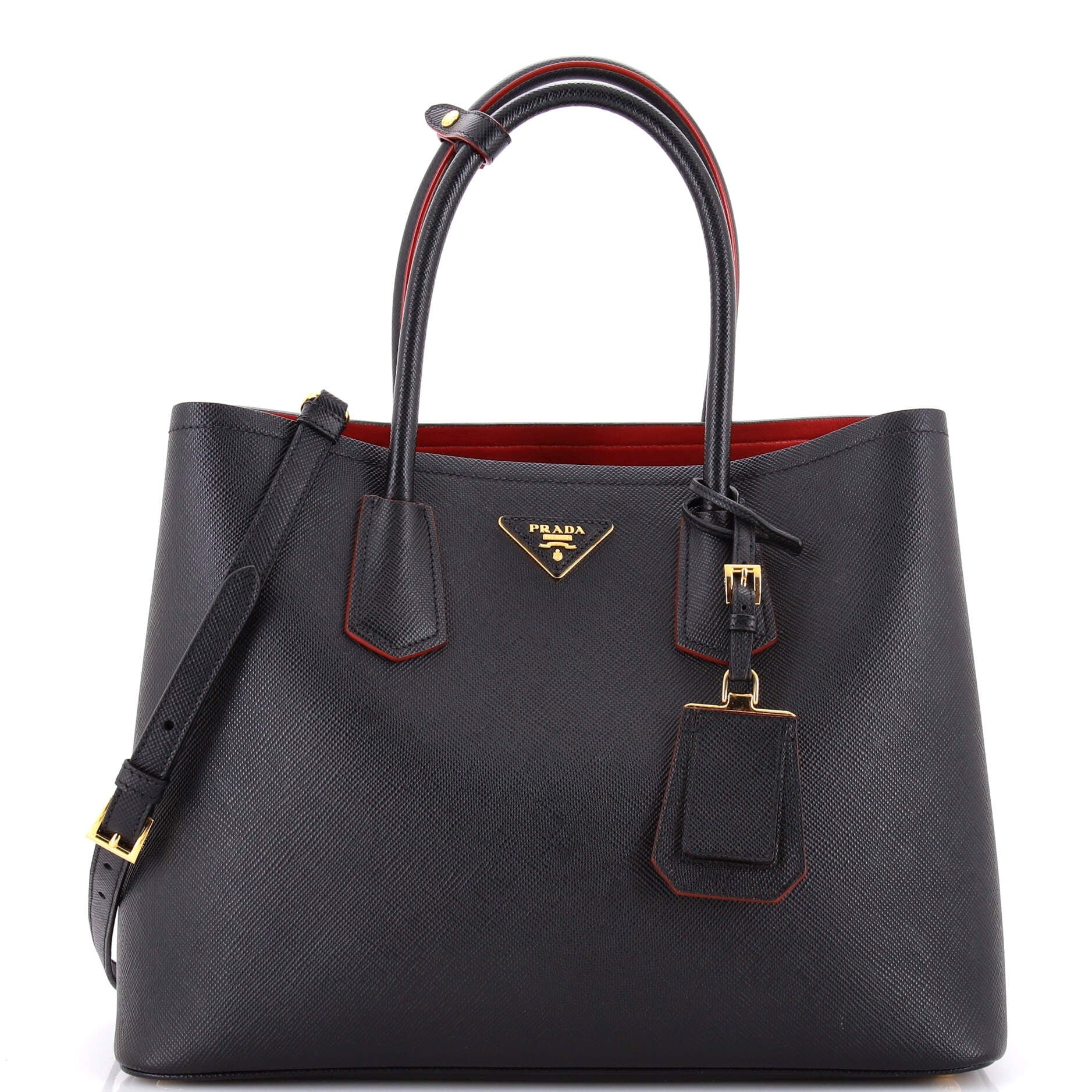 Cuir Double Tote Saffiano Leather Medium