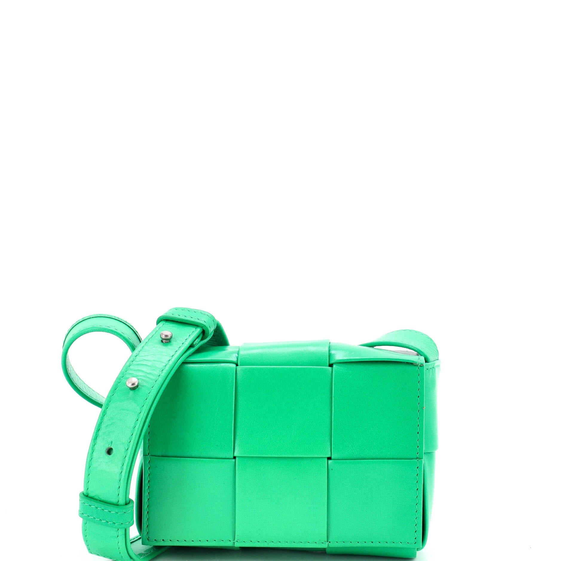 Cassette Crossbody Bag Maxi Intrecciato Leather Candy