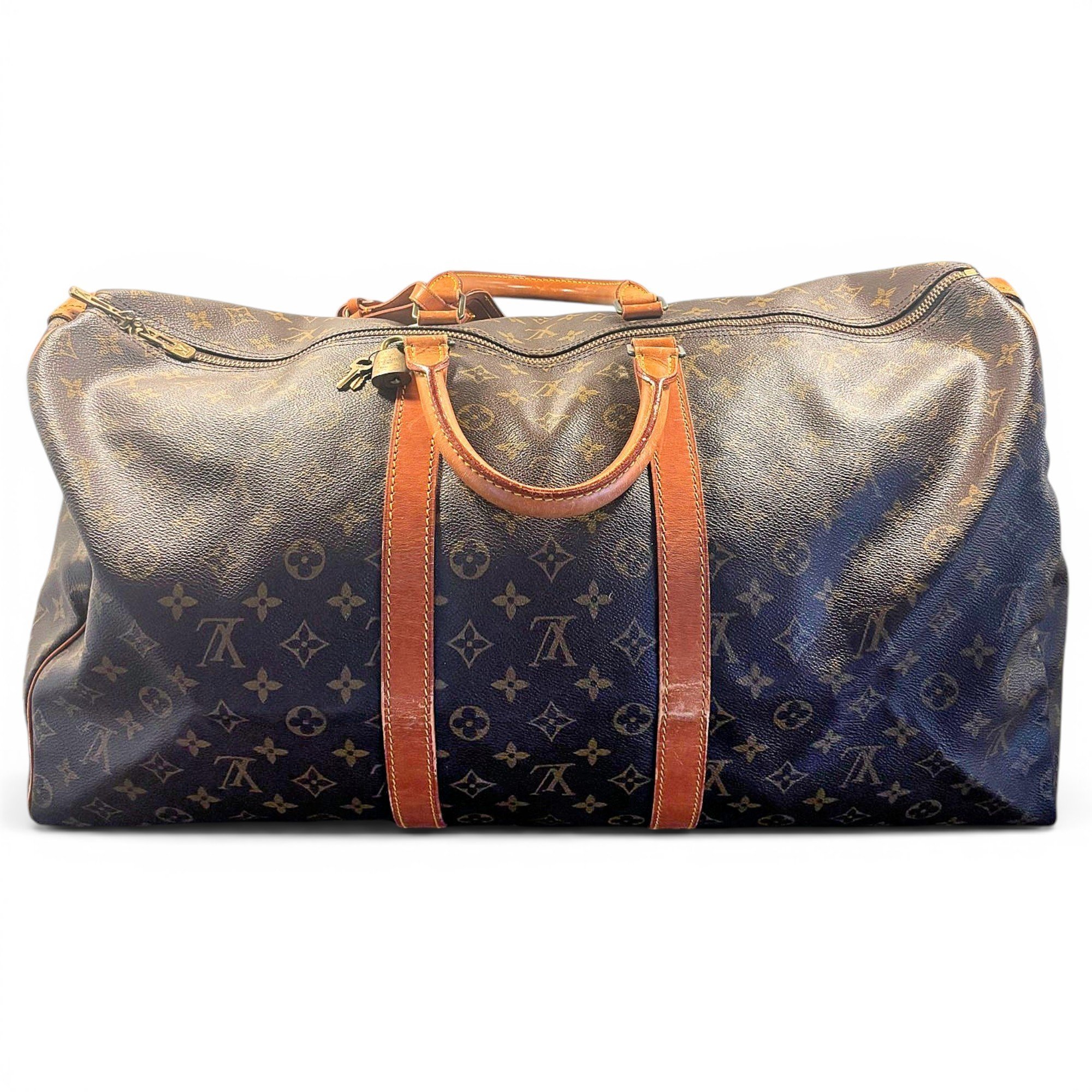 Keepall leather travel bag