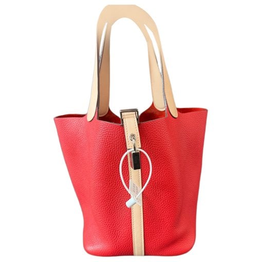 Picotin leather tote