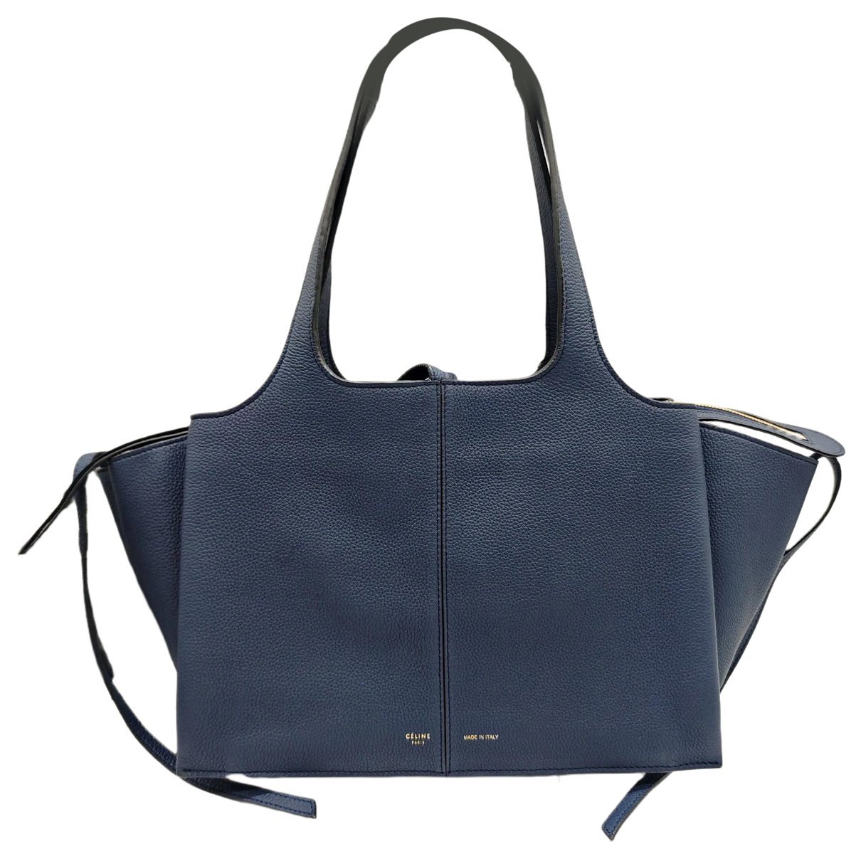 Trapèze leather handbag