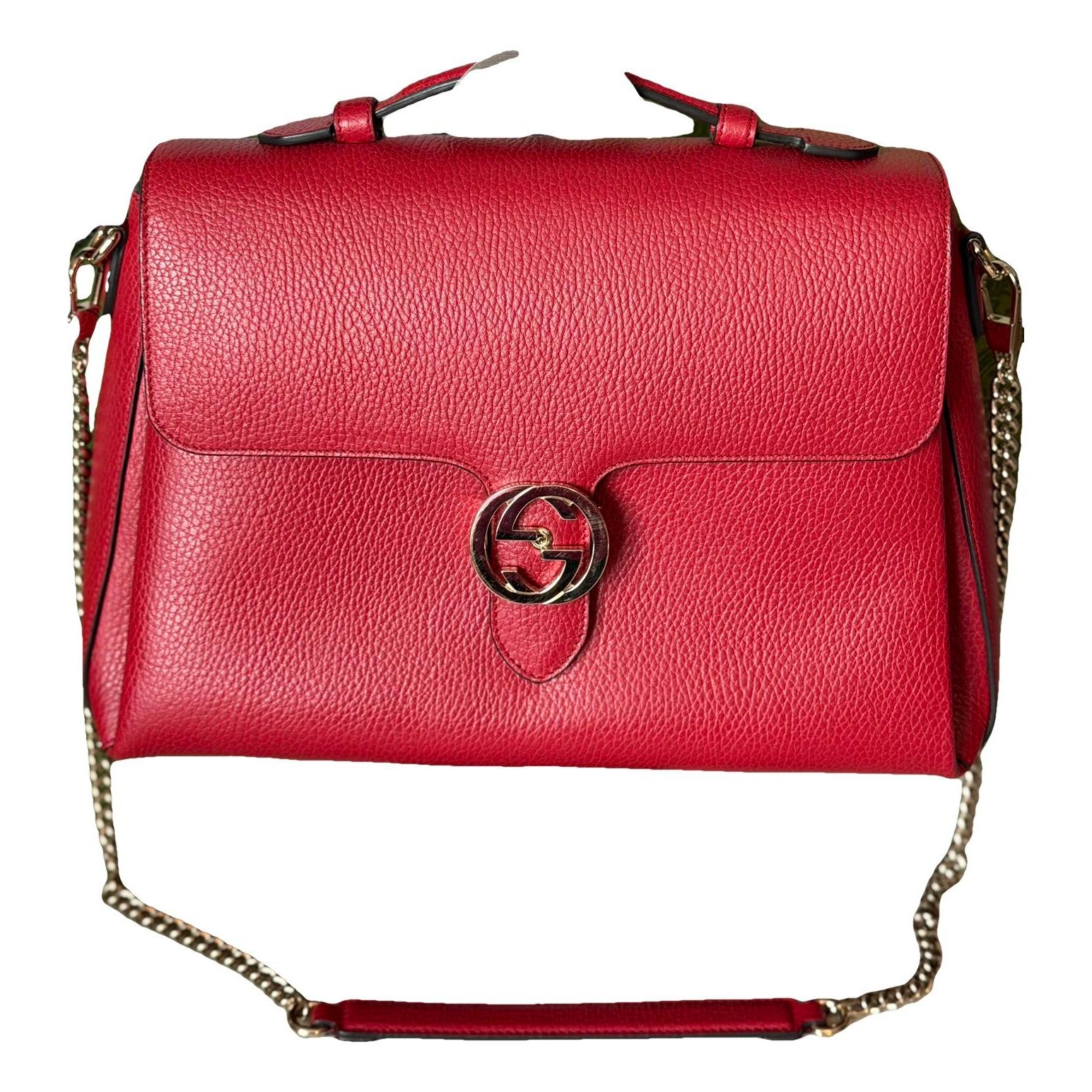 Interlocking leather handbag