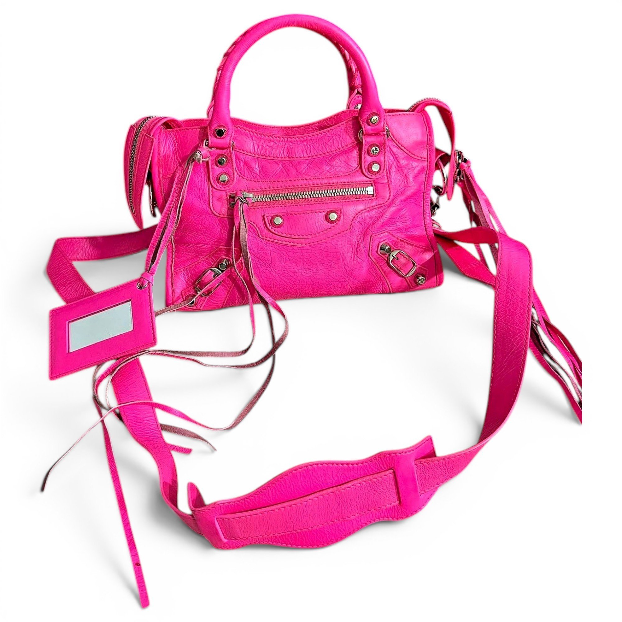 City leather handbag