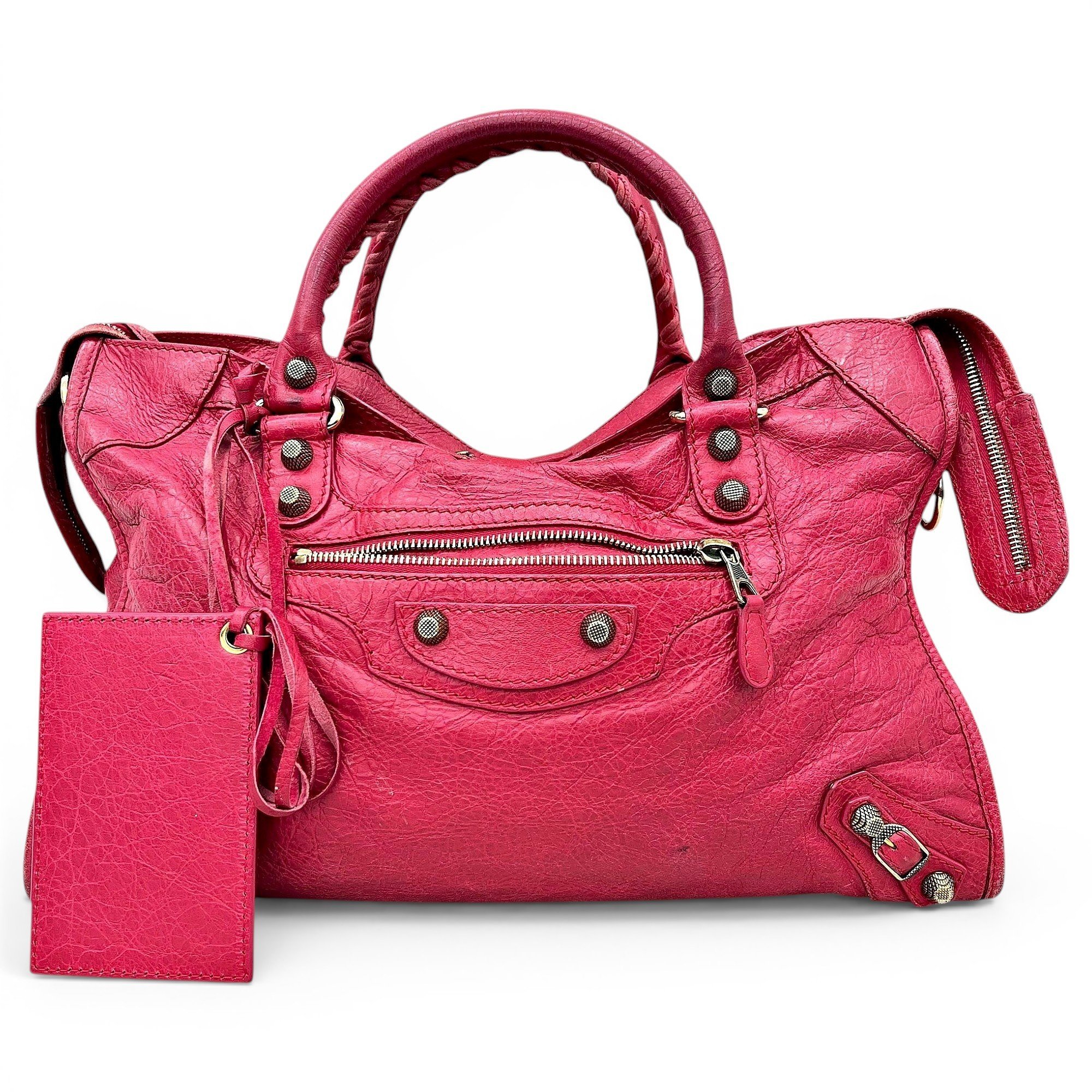 City leather handbag