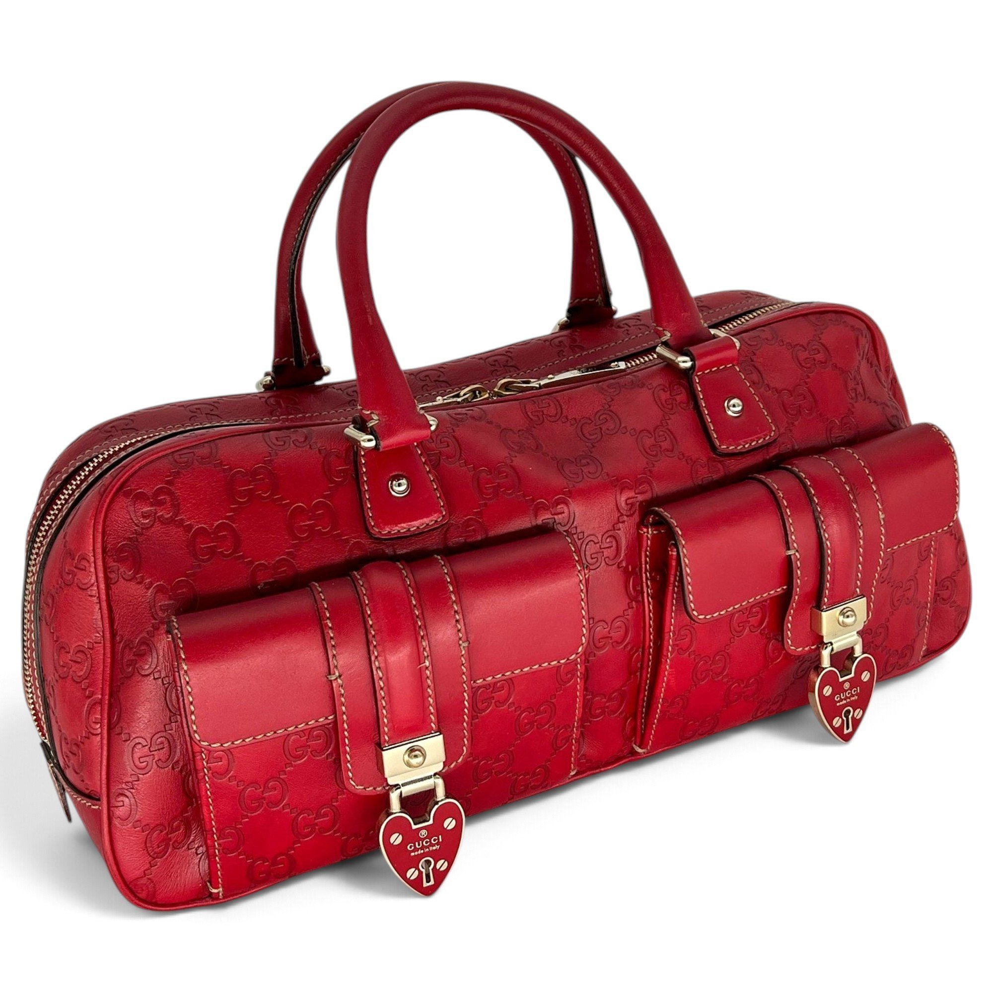 Boston leather bowling bag