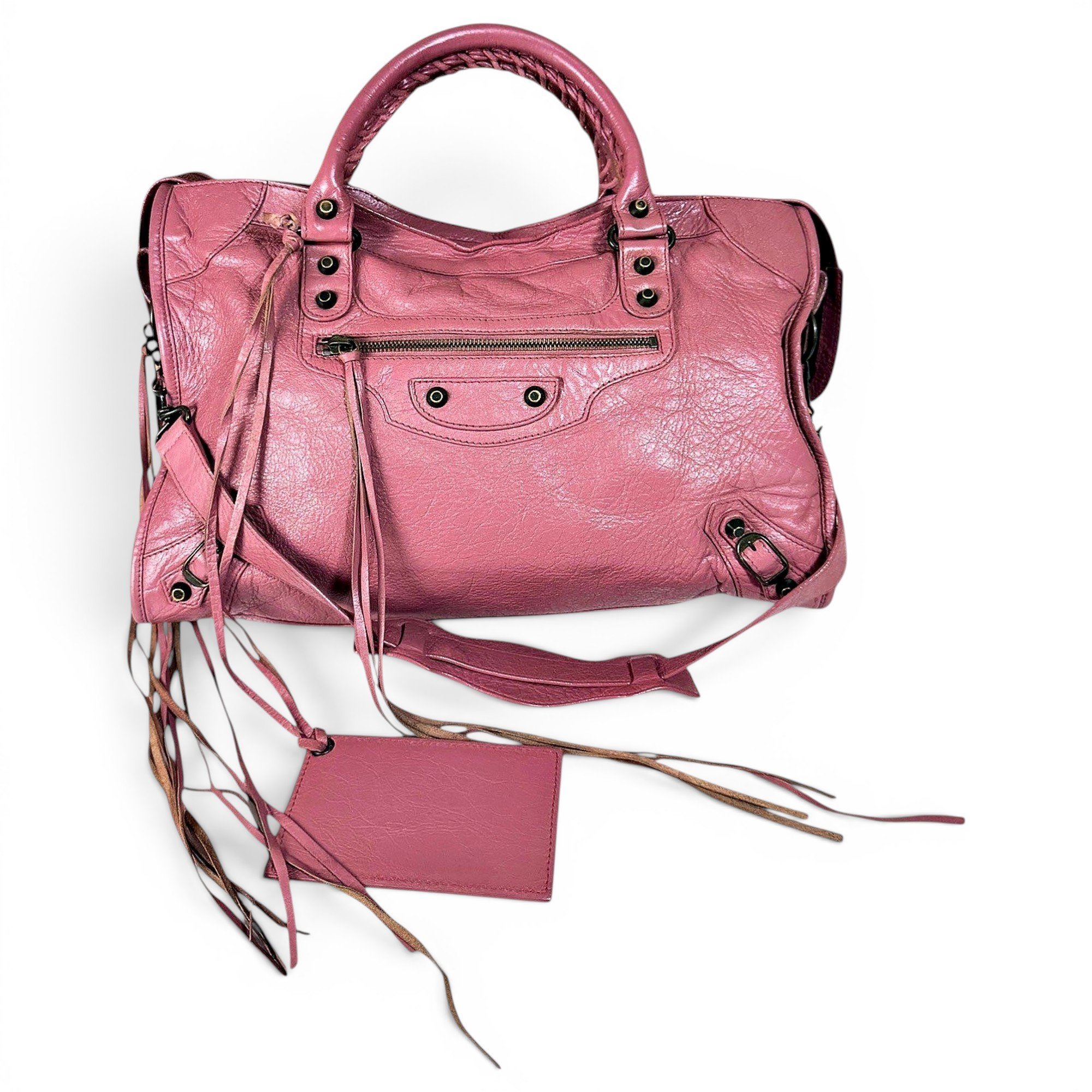 City leather handbag