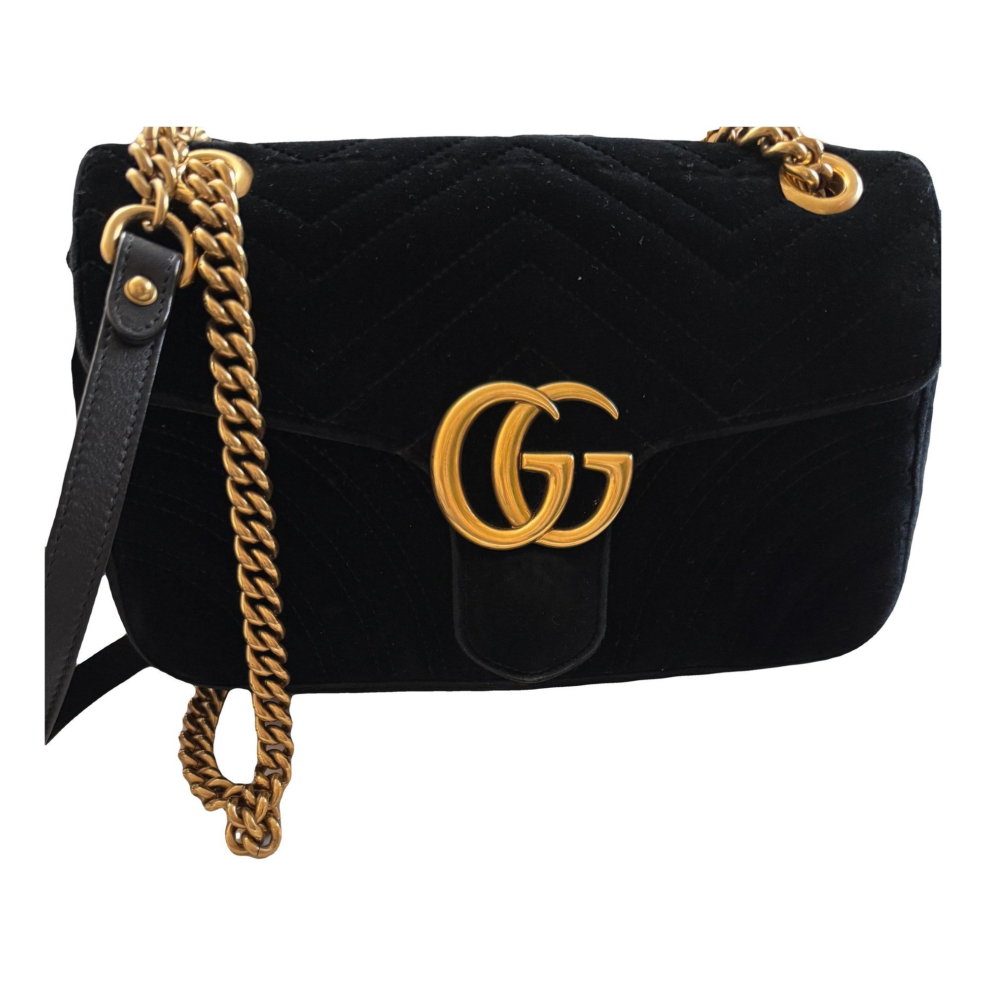 GG Marmont Flap velvet handbag