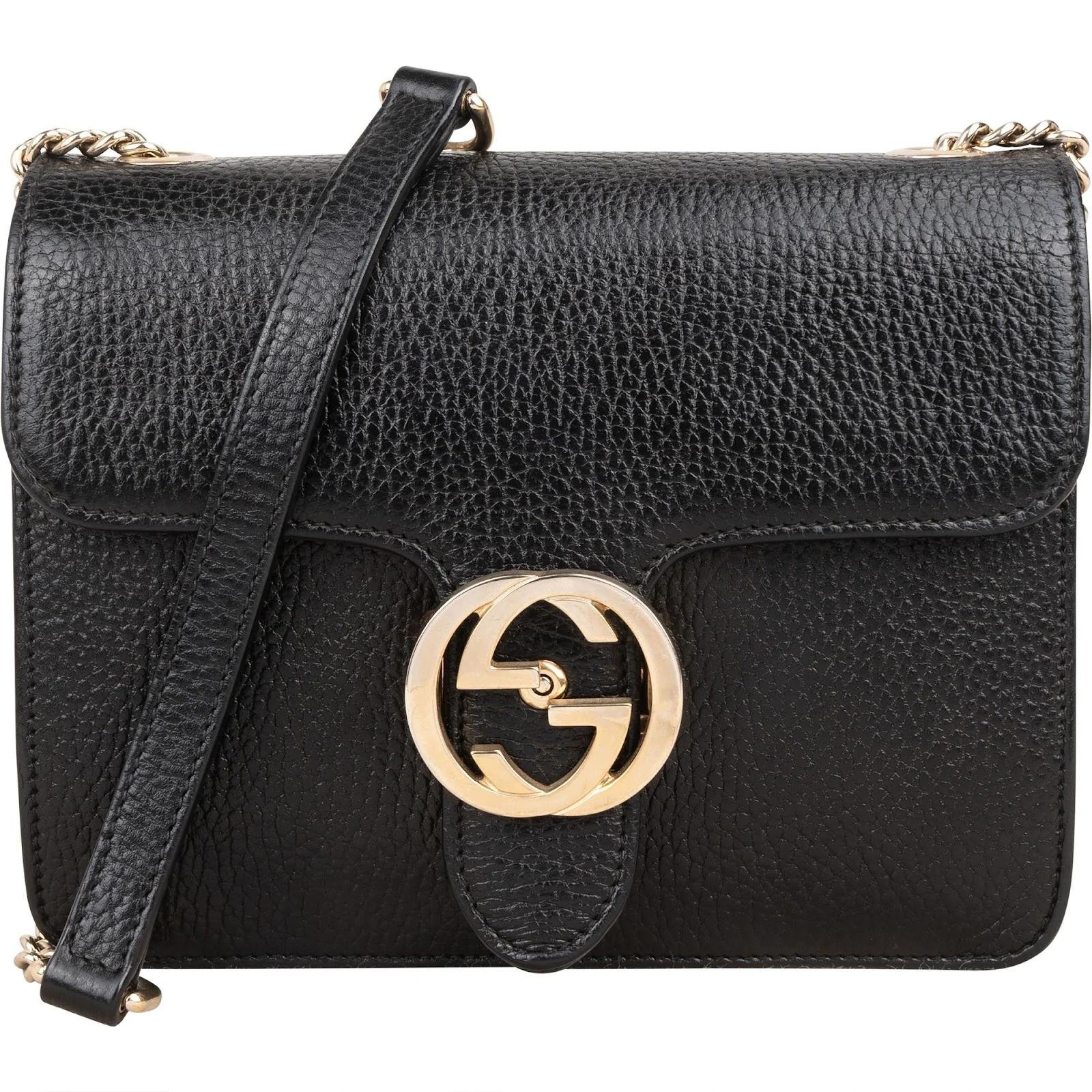 Interlocking leather crossbody bag