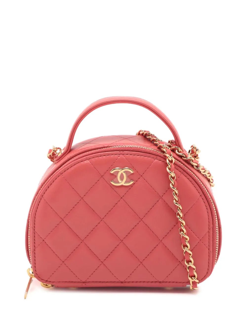 2021-2025 Quilted Lambskin Chic Riviera Top Handle Vanity Case satchel