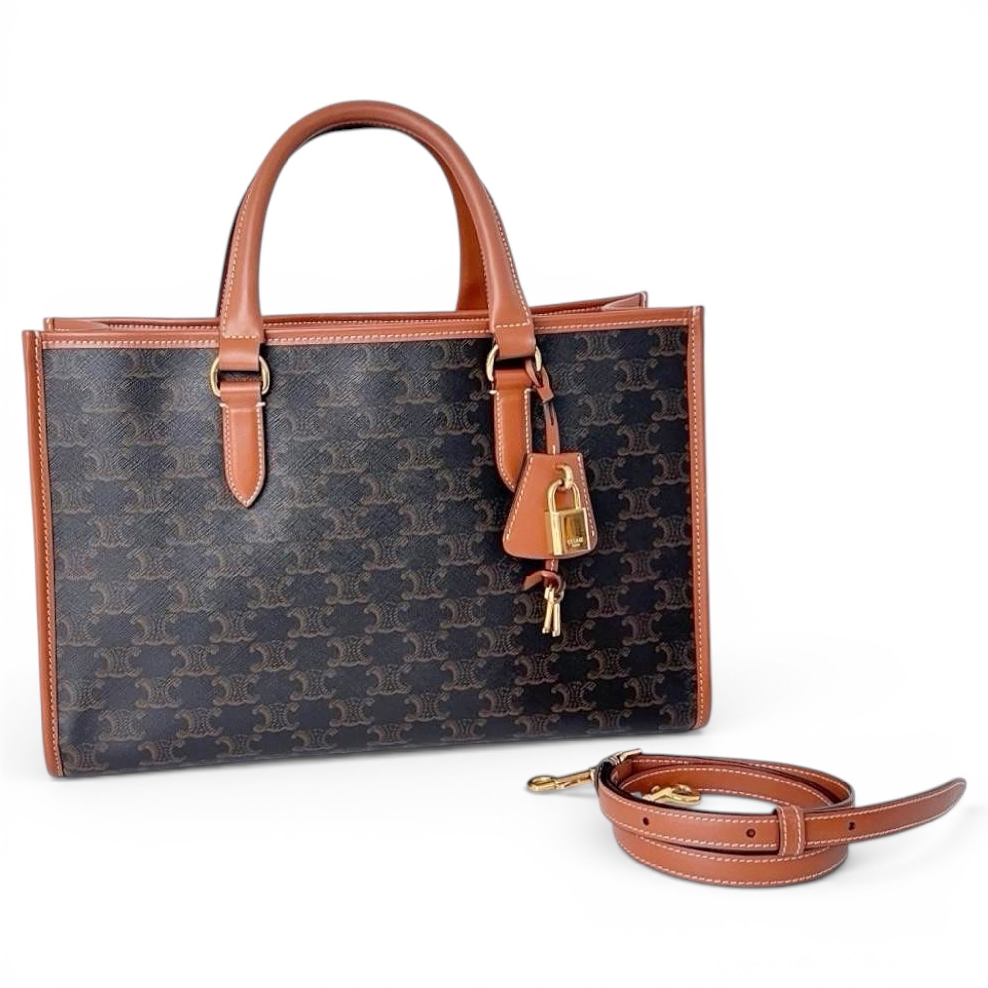 Cabas leather handbag