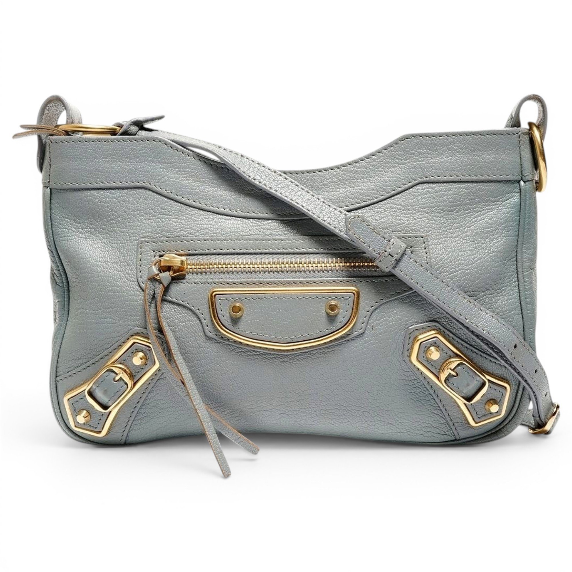 Hip leather handbag