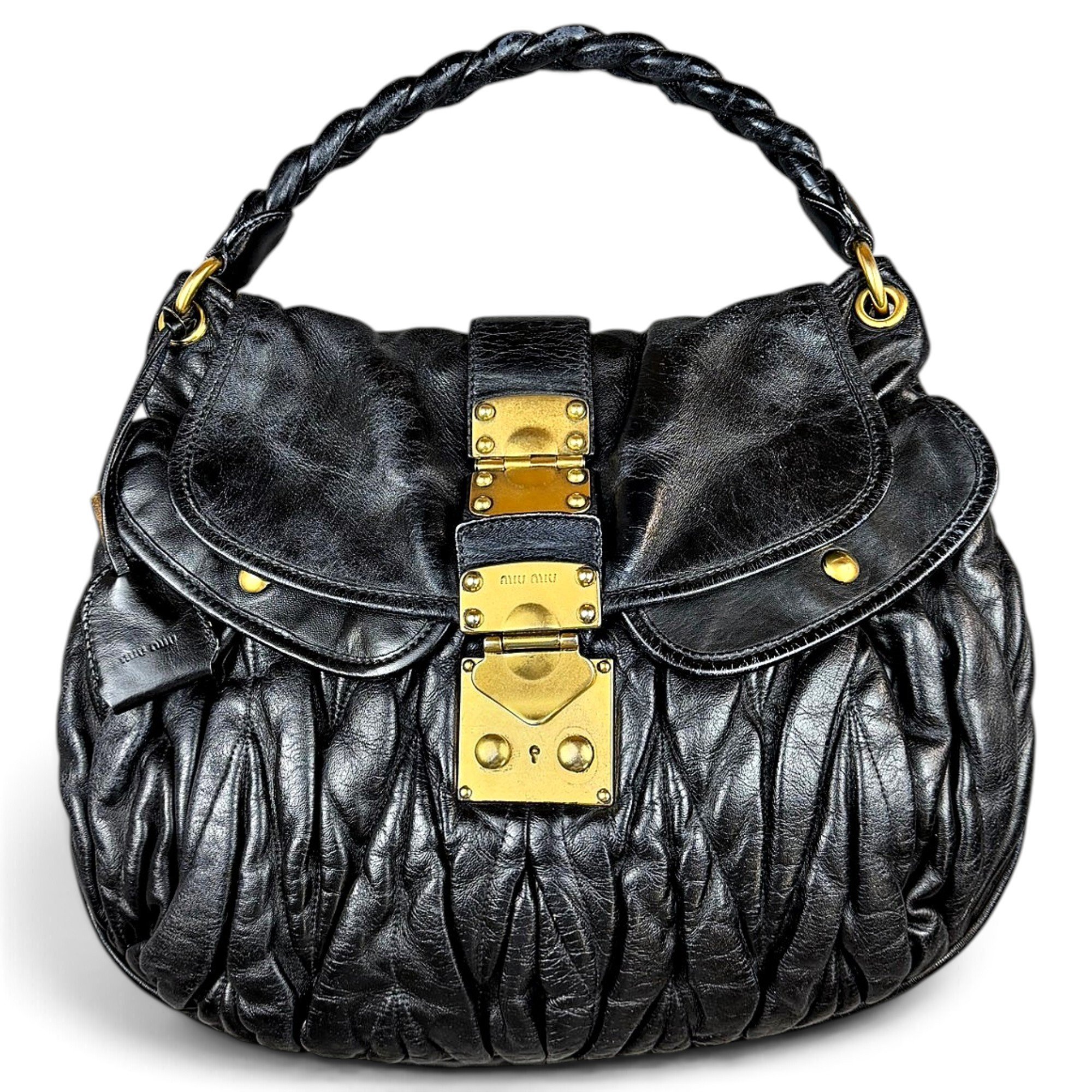 Coffer leather handbag