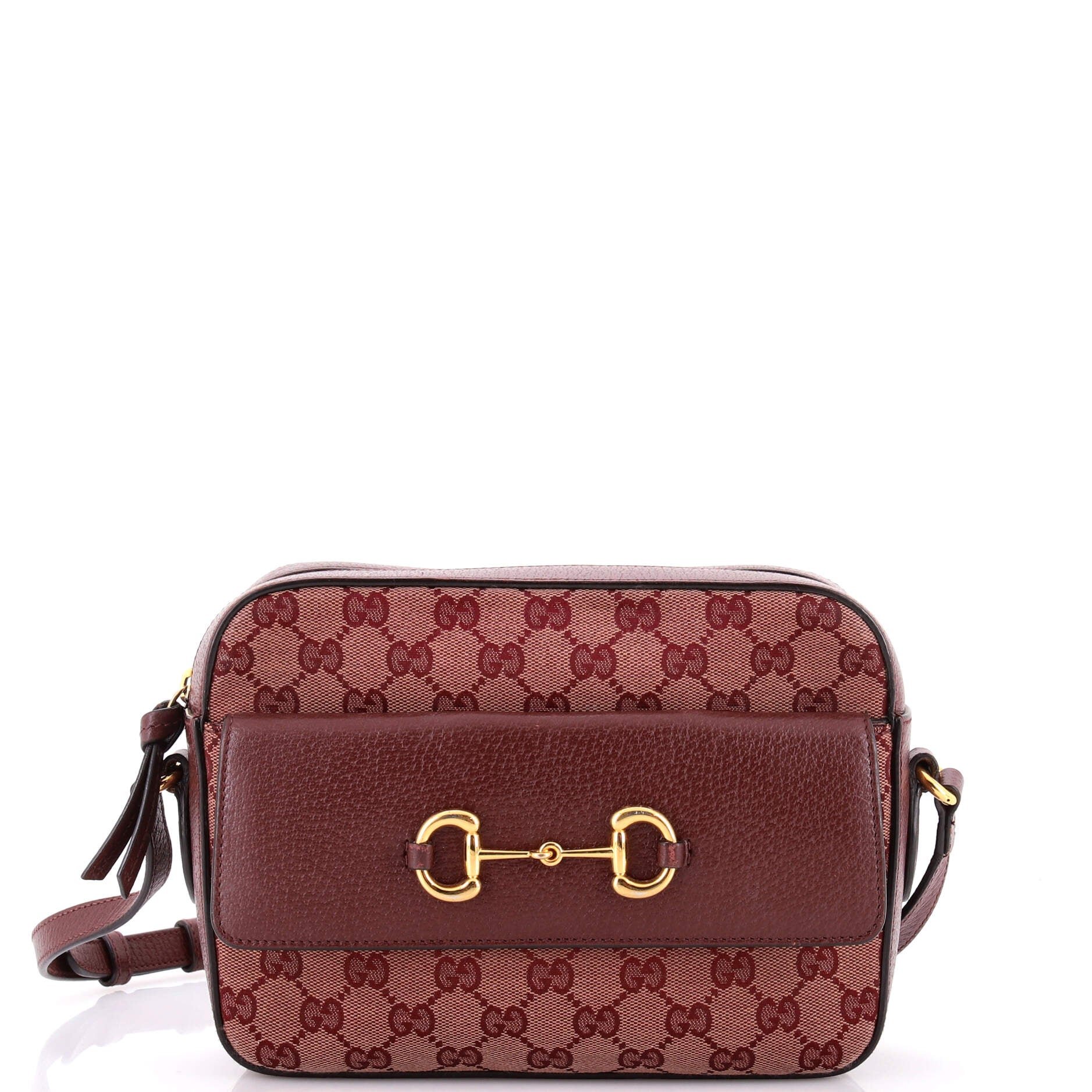 Horsebit 1955 Flap Pocket Camera Bag GG Canvas and Leather Small