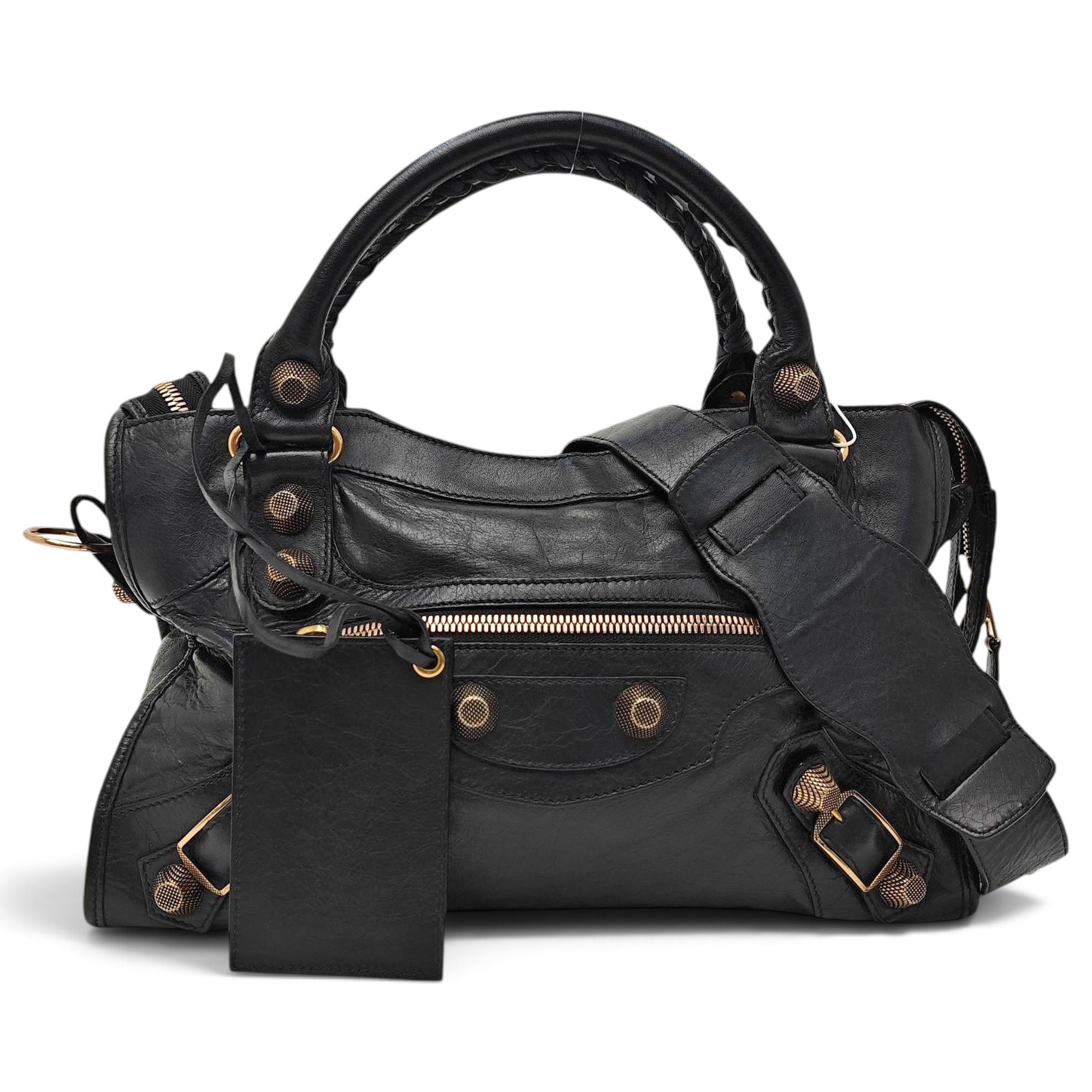 City leather handbag