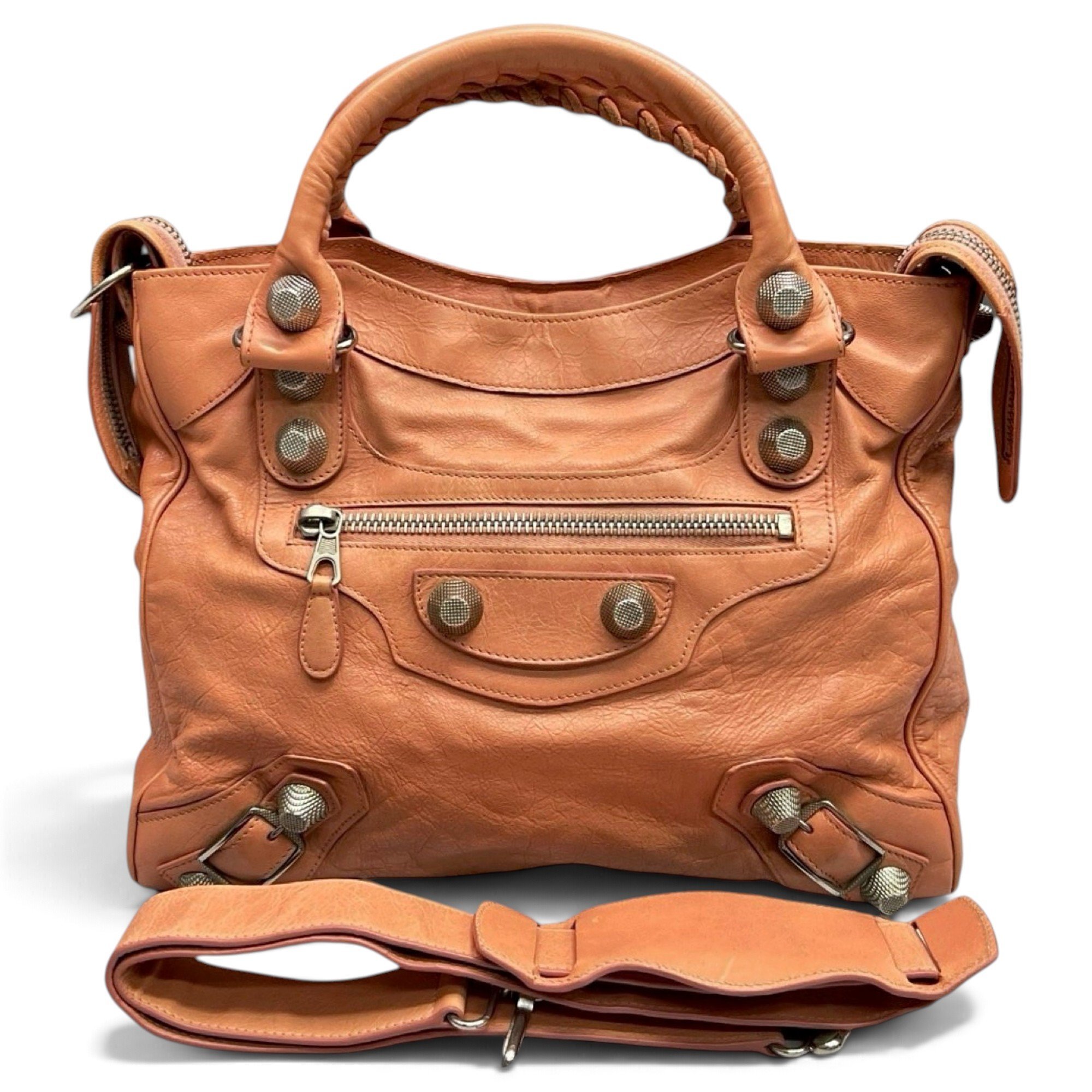 City leather handbag