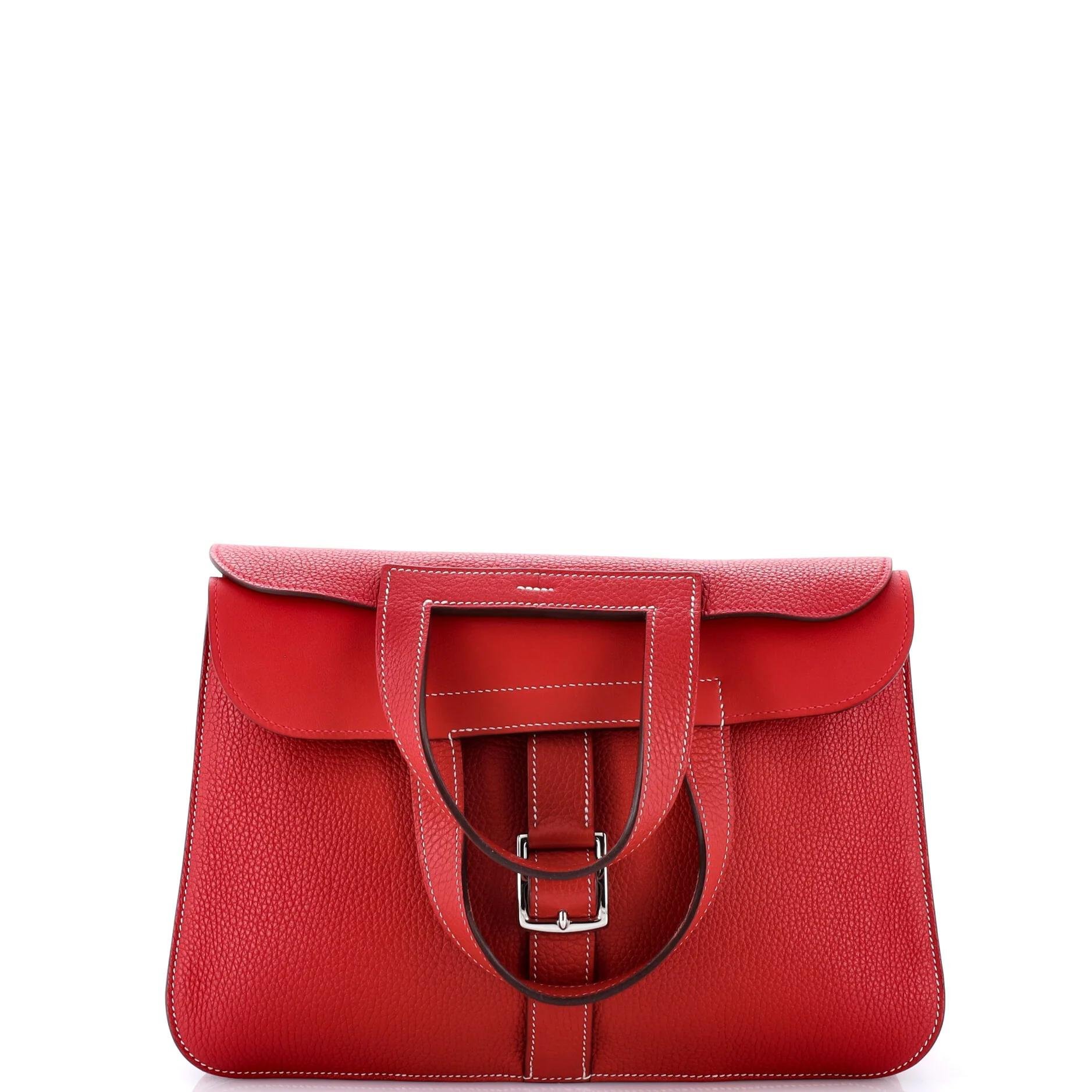 Hermes Halzan 31 Handbag Clemence Leather 2015