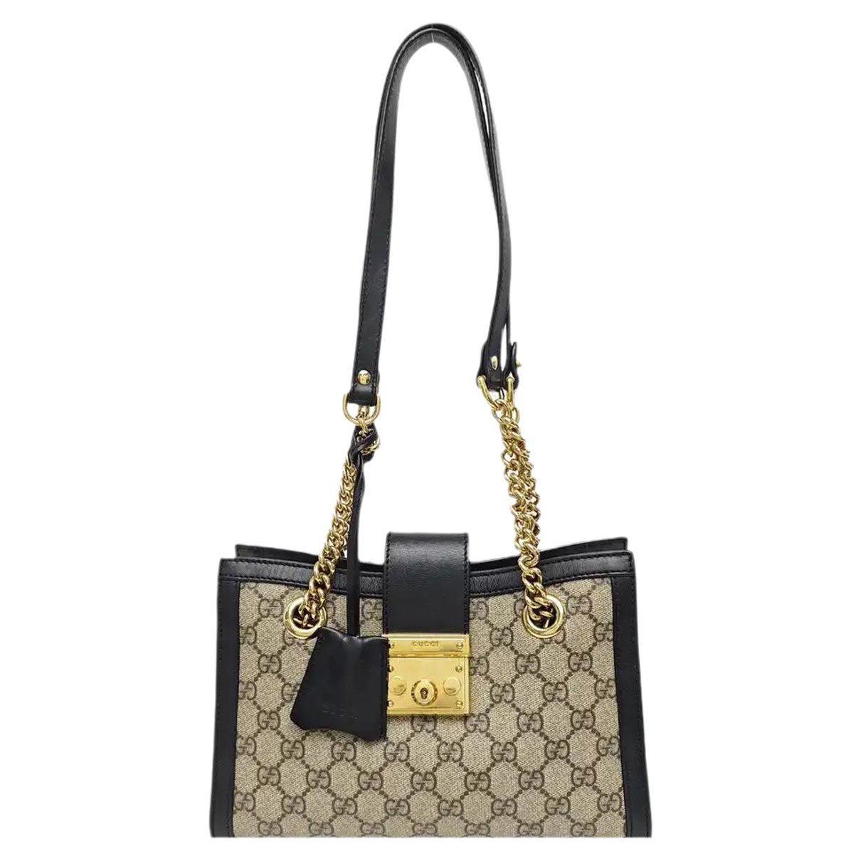 Padlock leather handbag