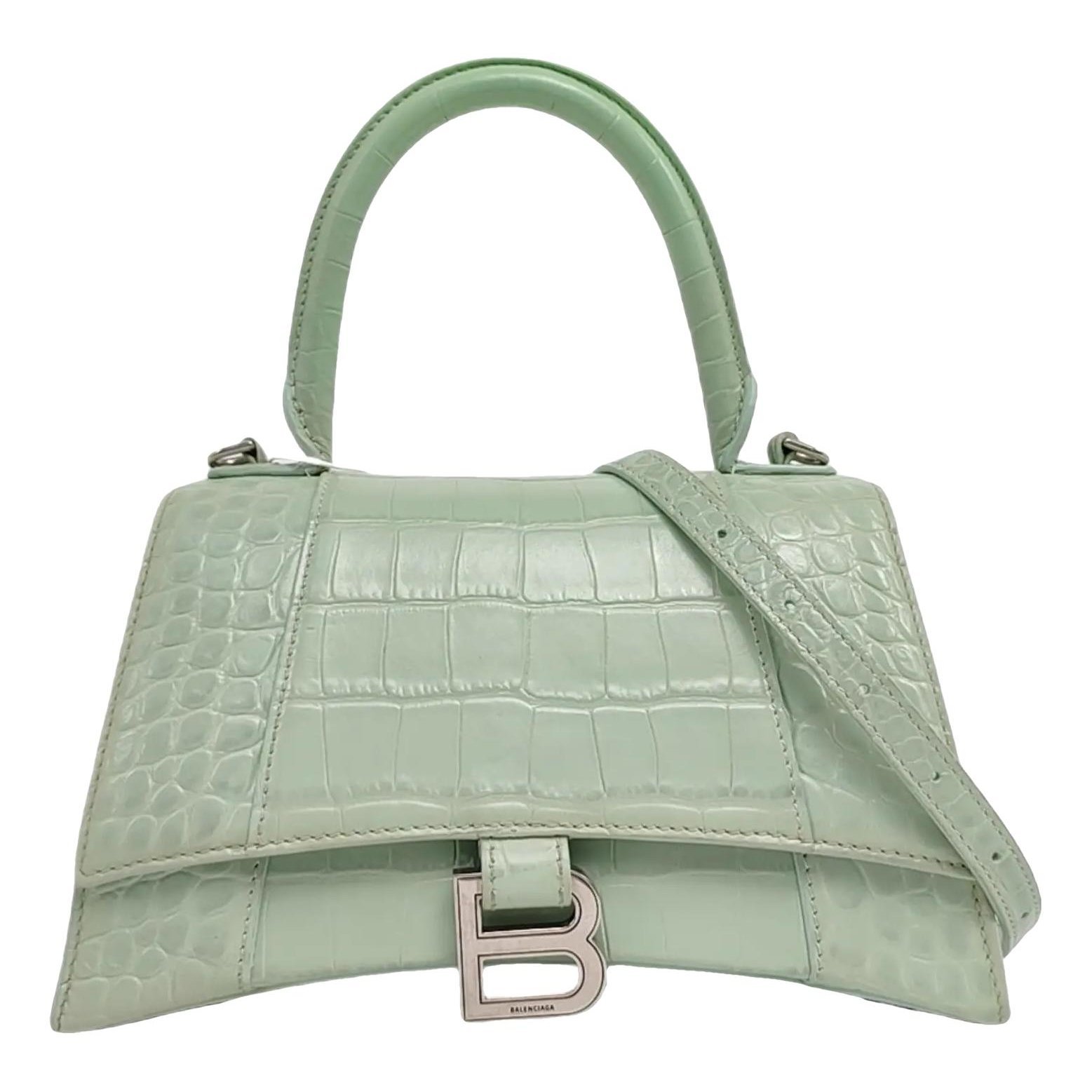 Hourglass leather handbag