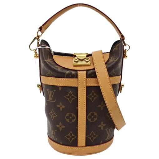 Duffle leather handbag