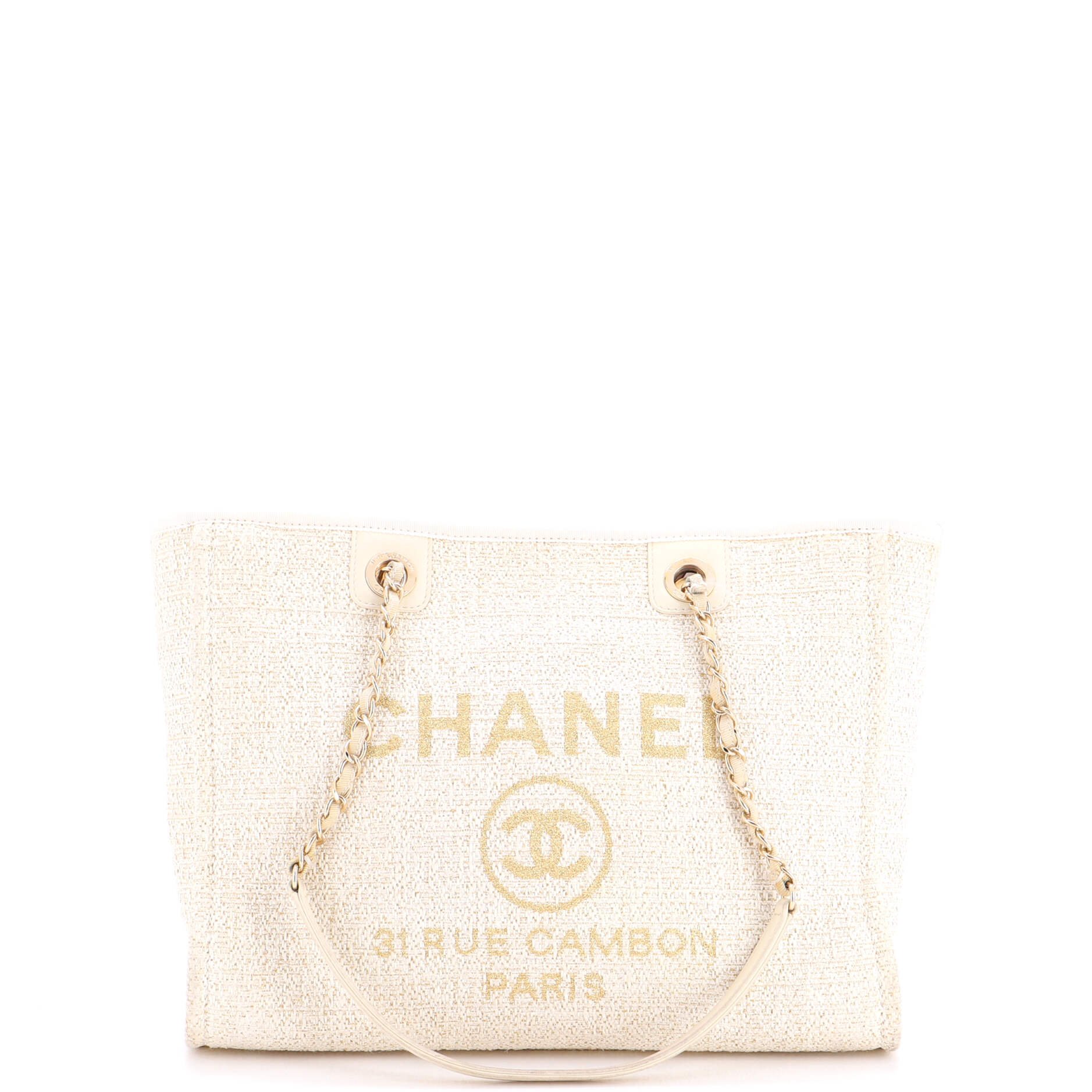 Deauville Tote Raffia with Glitter Detail Small