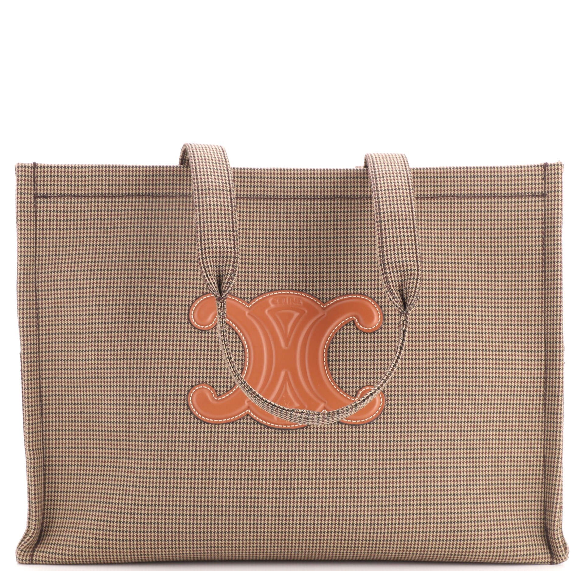 Cabas Thais Tote Fabric with Leather Large