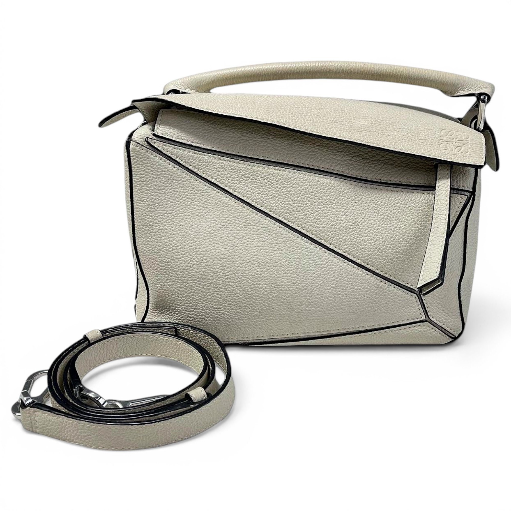 Puzzle leather handbag