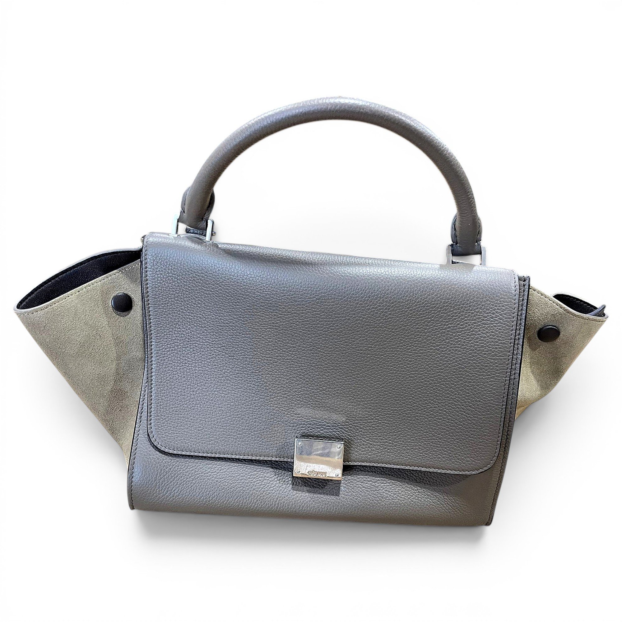 Trapèze leather handbag