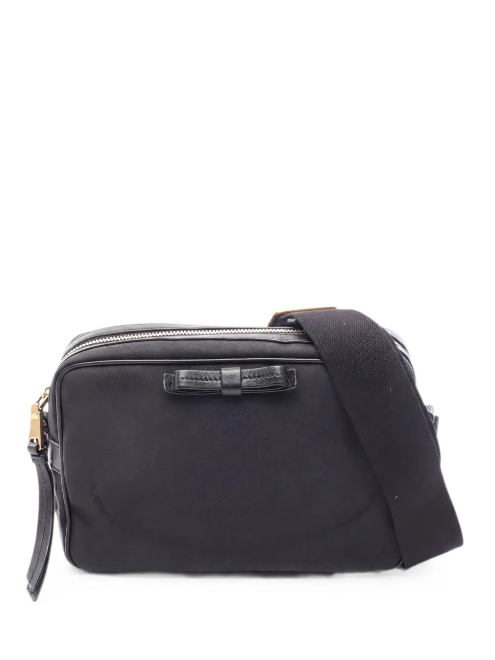 Prada 2000s logo jacquard leather shoulder bag