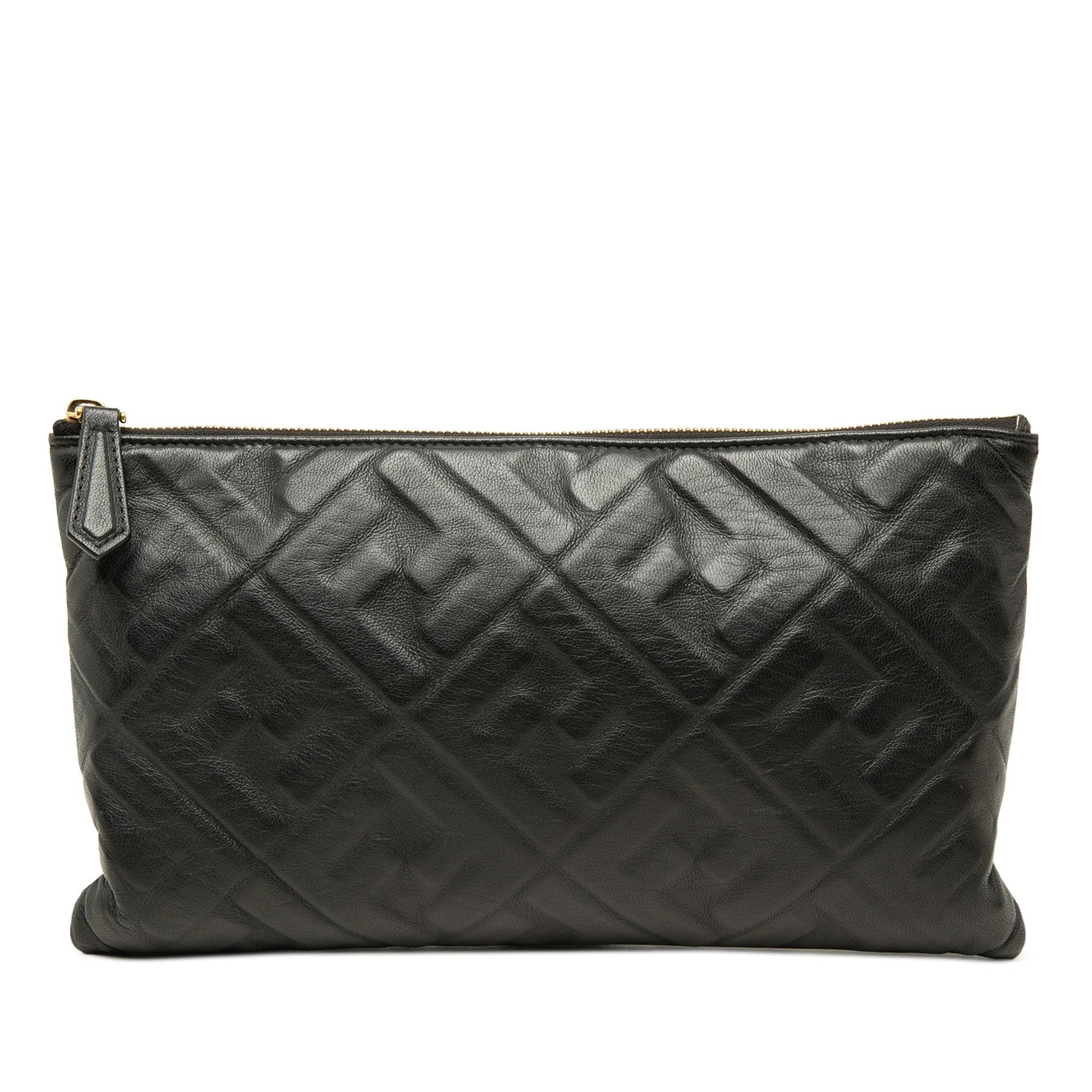 FF leather clutch bag