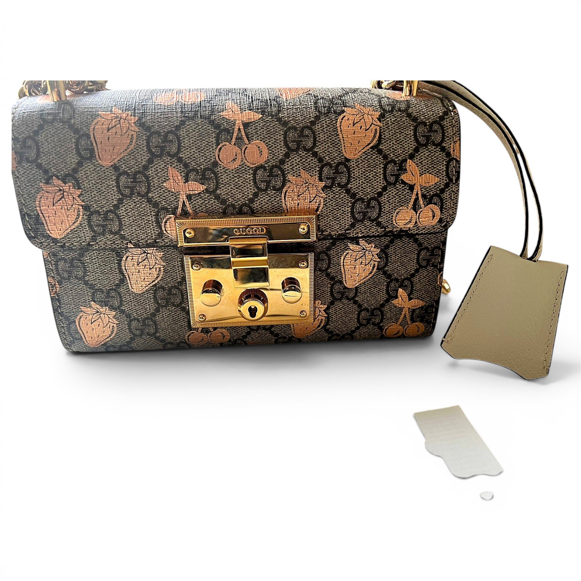 Padlock leather crossbody bag