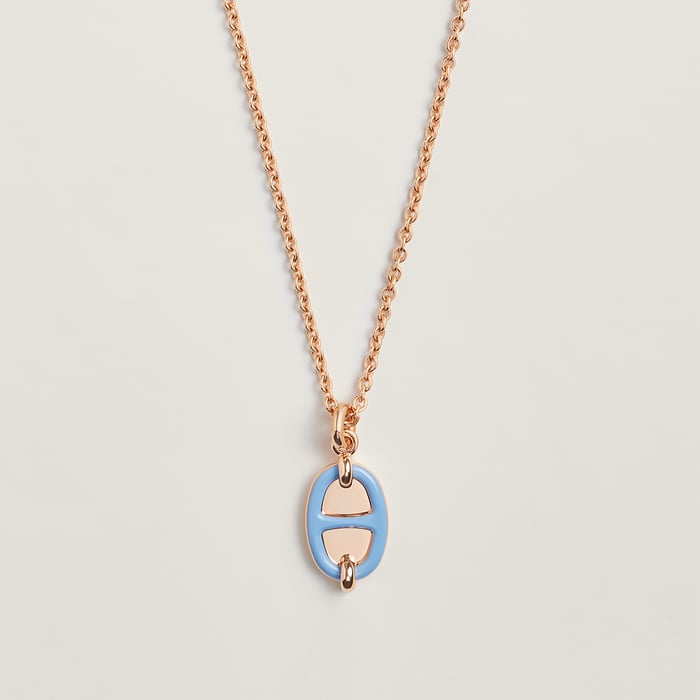 Bleu De Lille Mini Maillon Pendant, Small Model