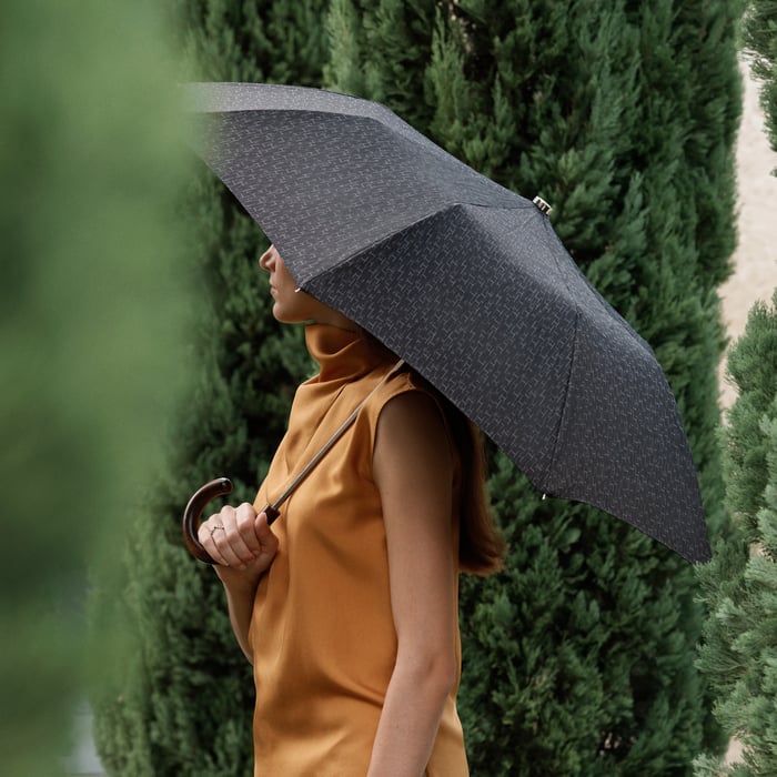 Noir Pluie De H Folding Umbrella