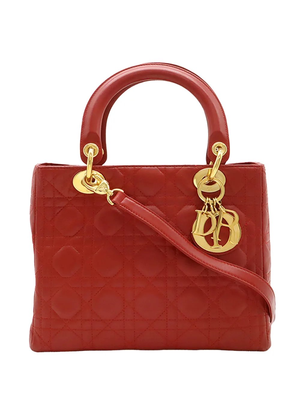 1997 Medium Lambskin Cannage Lady Dior satchel