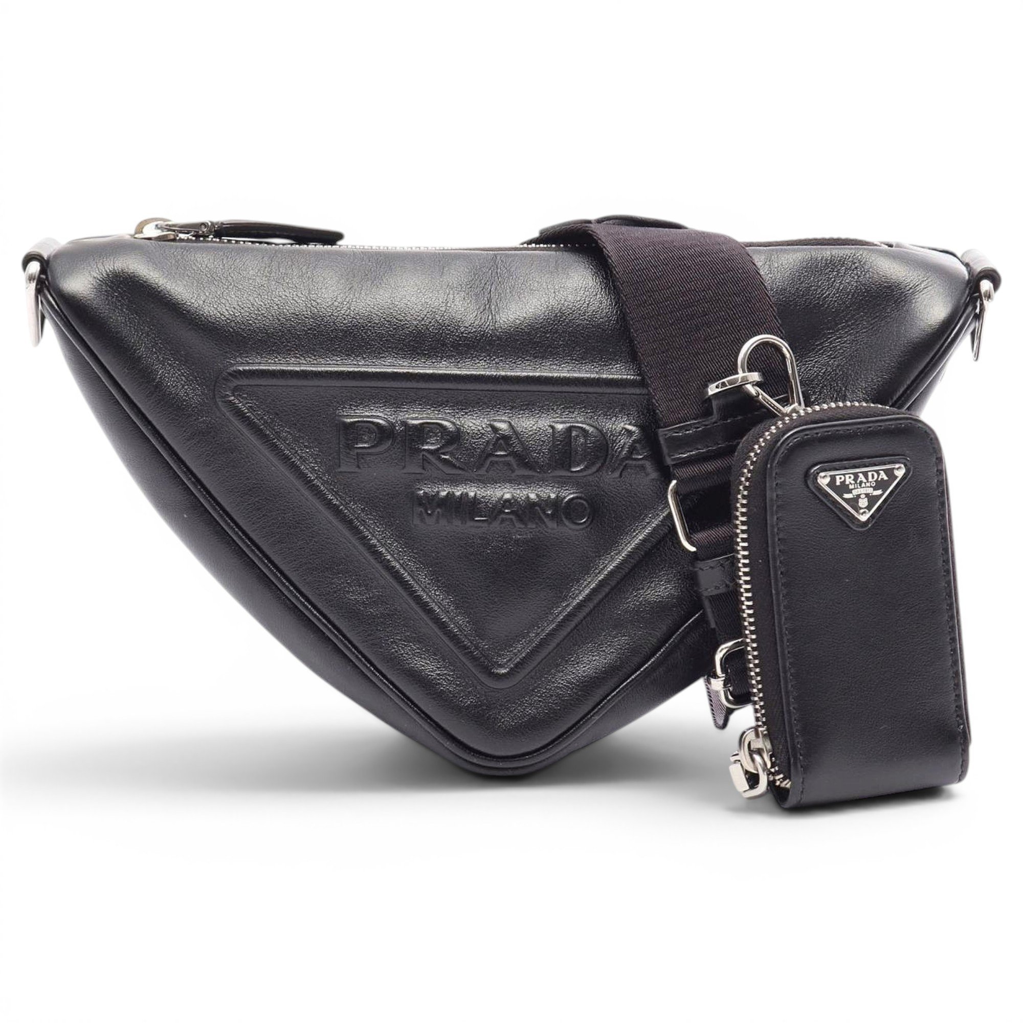 Triangle leather handbag