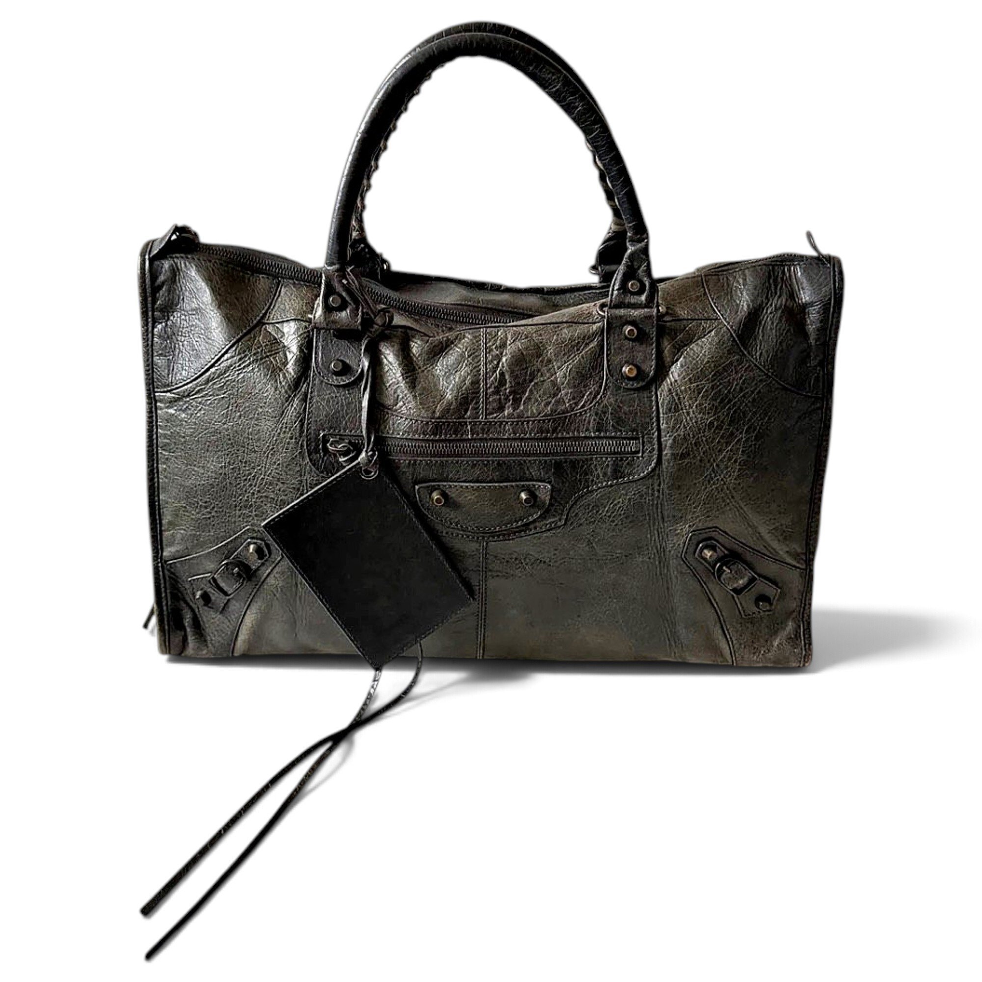 Work leather handbag
