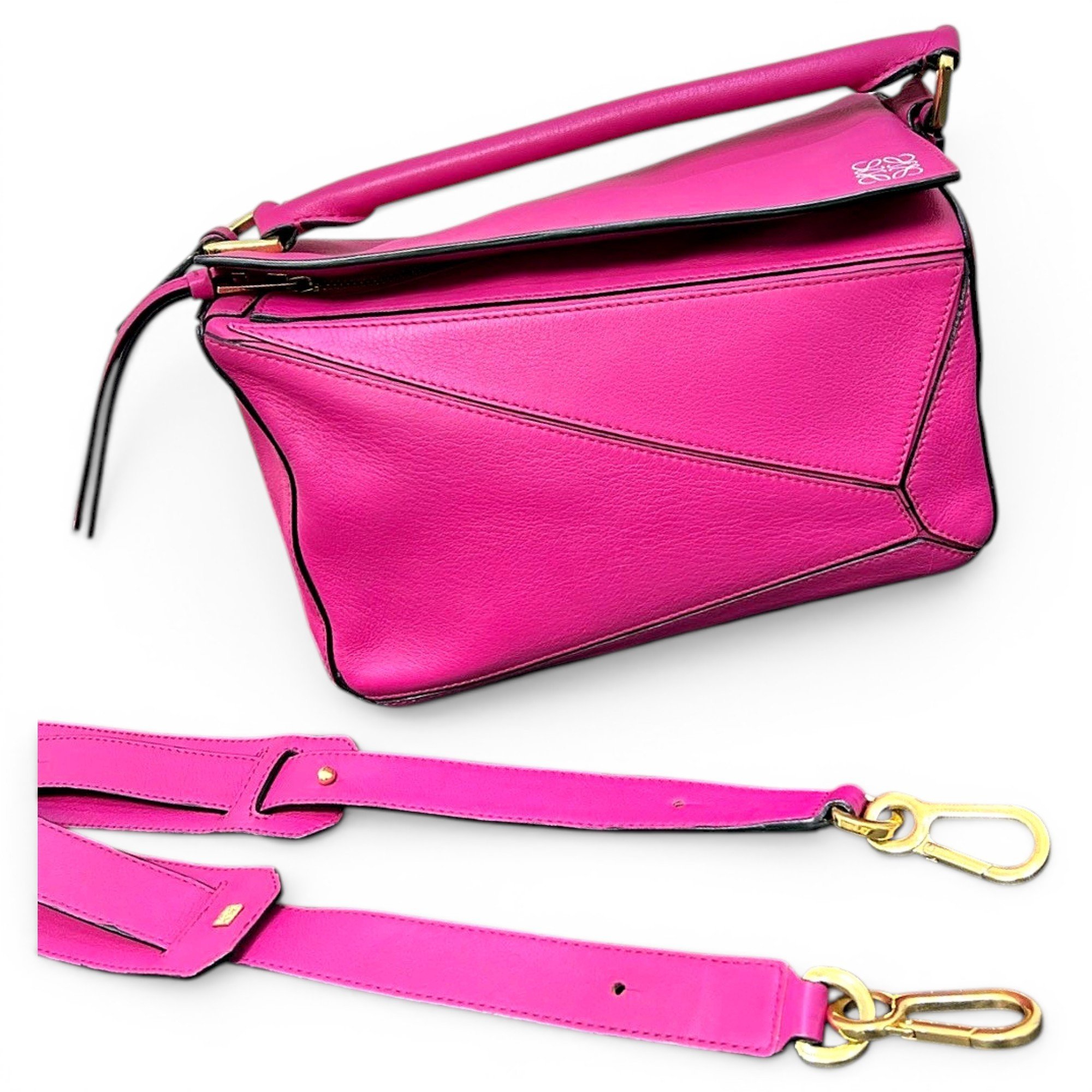 Puzzle leather handbag