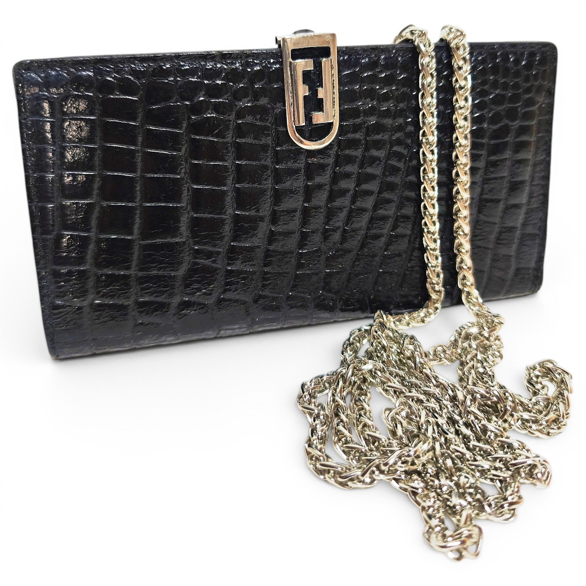 Leather clutch bag