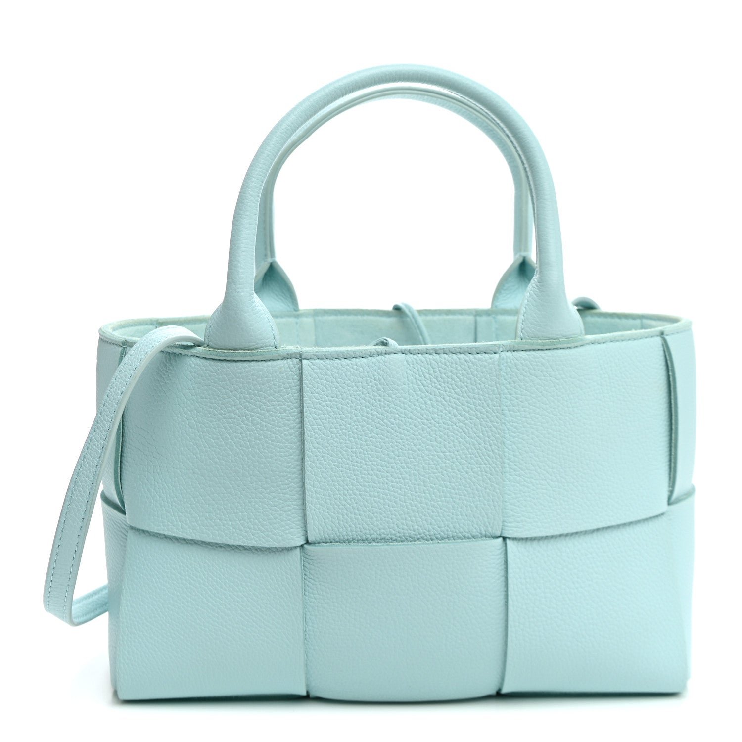Bottega Veneta Bottega Veneta Grained Calfskin Maxi Intrecciato Mini Arco Tote Pale Blue