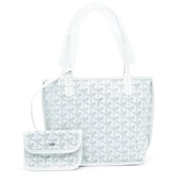 Goyard White Goyardine Canvas and Chevroches Calfskin Anjou Mini Bag