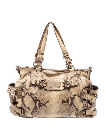 Snakeskin Top Handle Bag