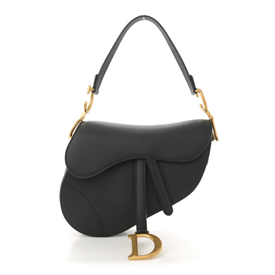 Dior Grained Calfskin Saddle Bag Black
