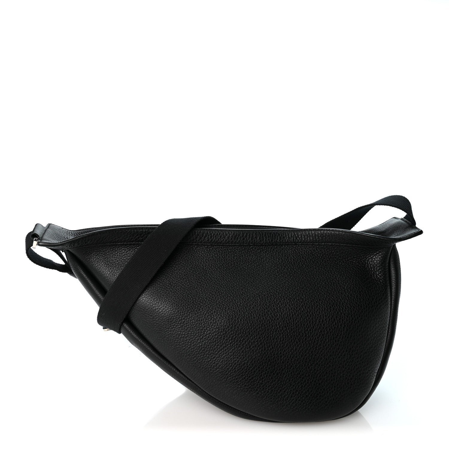 The Row Grained Calfskin Large Slouchy Banana Bag Black